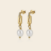 Pearl Link Drop Earrings
