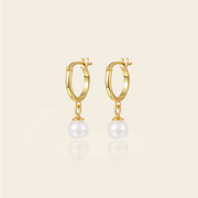 Pearl Drop Hoops