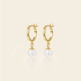 Pearl Drop Hoops