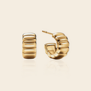 Ribbed Gold Statement Hoops