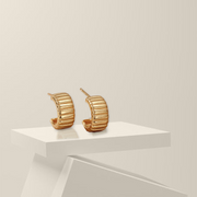 Ribbed Gold Statement Hoops