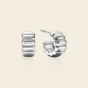 Ribbed Gold Statement Hoops